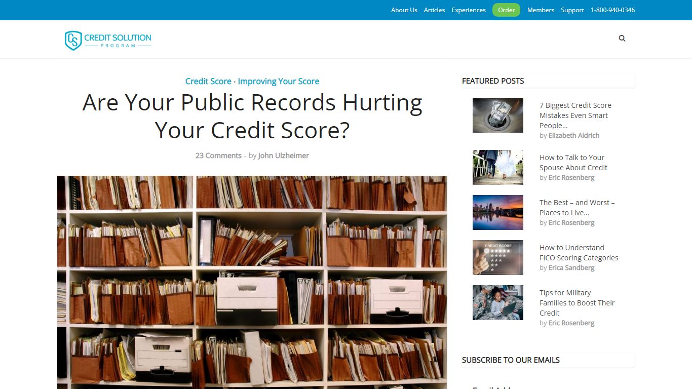 Are Your Public Records Hurting Your Credit Score?